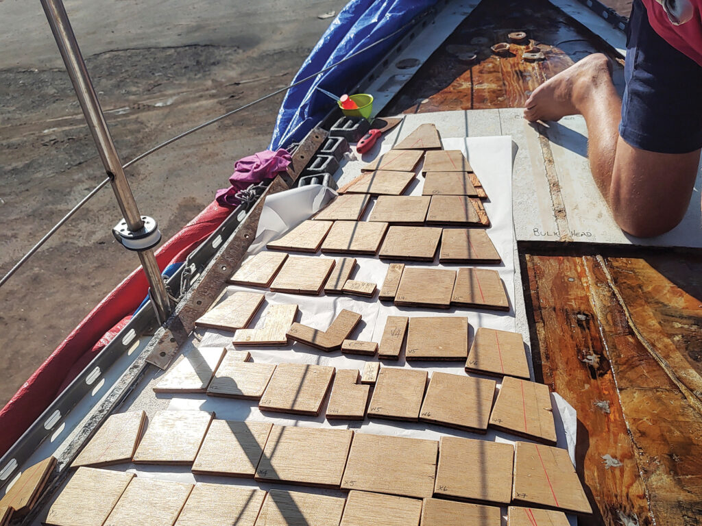 Foredeck section set for glue