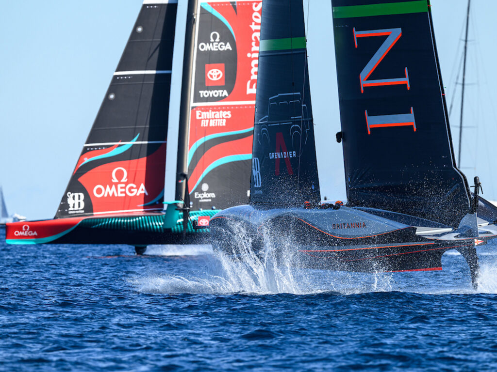 October 19, 2024. Louis Vuitton 37th America's Cup, Race Day 6. EMIRATES TEAM NEW ZEALAND, INEOS BRITANNIA