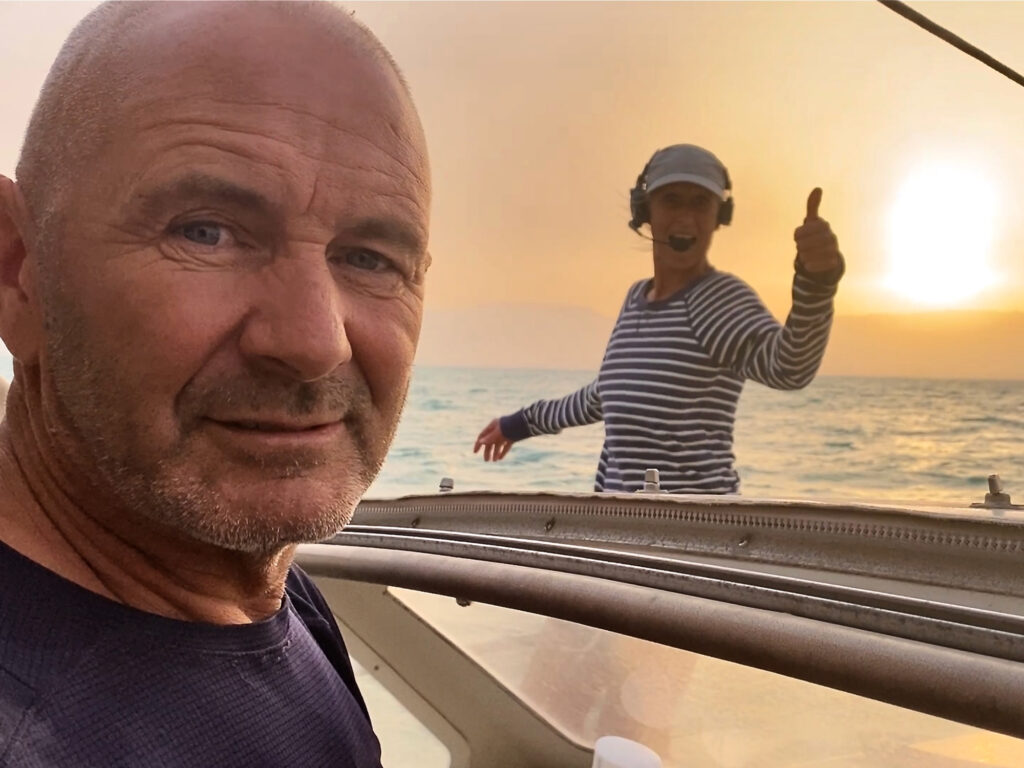 Couple on a boat in the Gulf of Suez