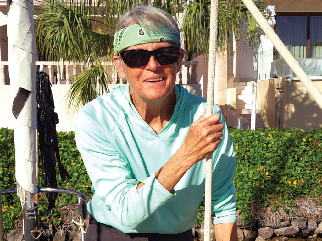 Anne on her boat, Outrider.