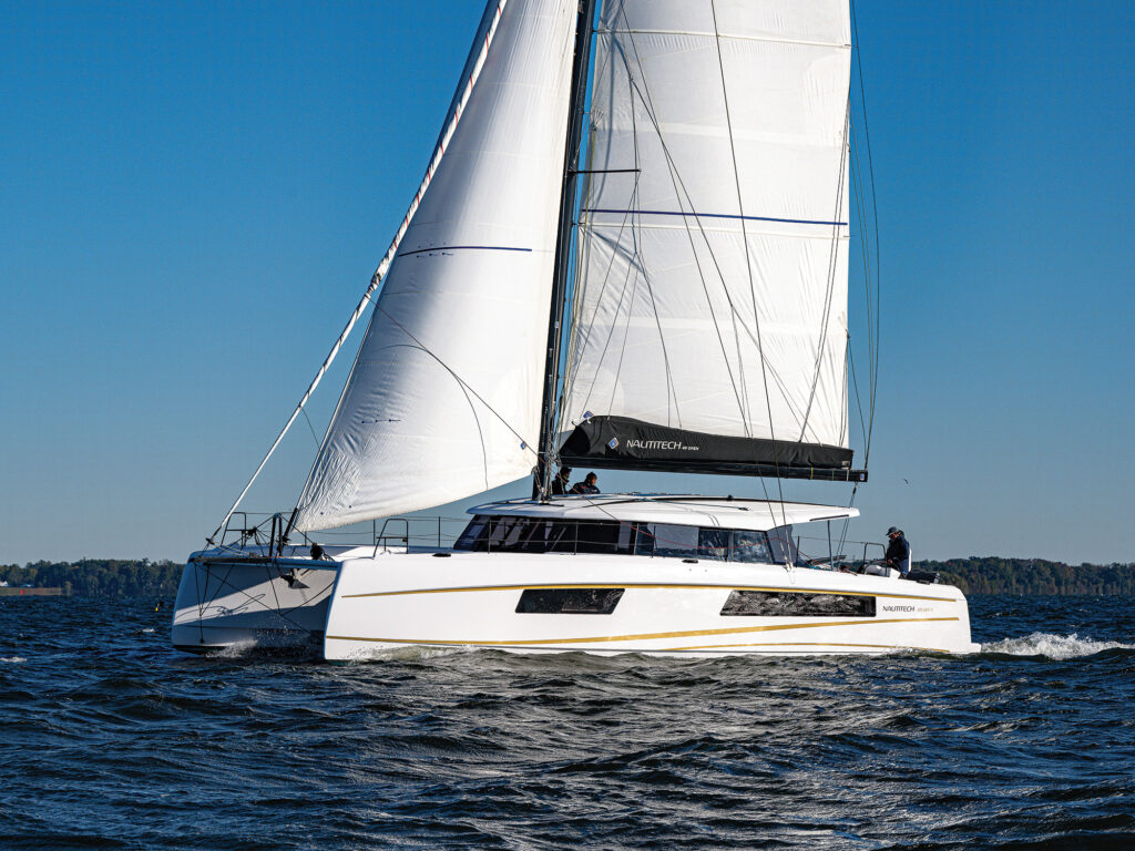 Nautitech 48 Open during the 2025 BOTY trials