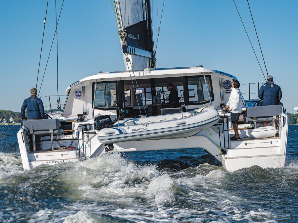 Nautitech 48 Open during the 2025 BOTY trials