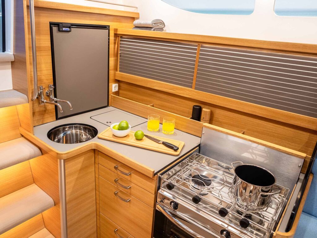 Dragonfly 36 trimaran galley