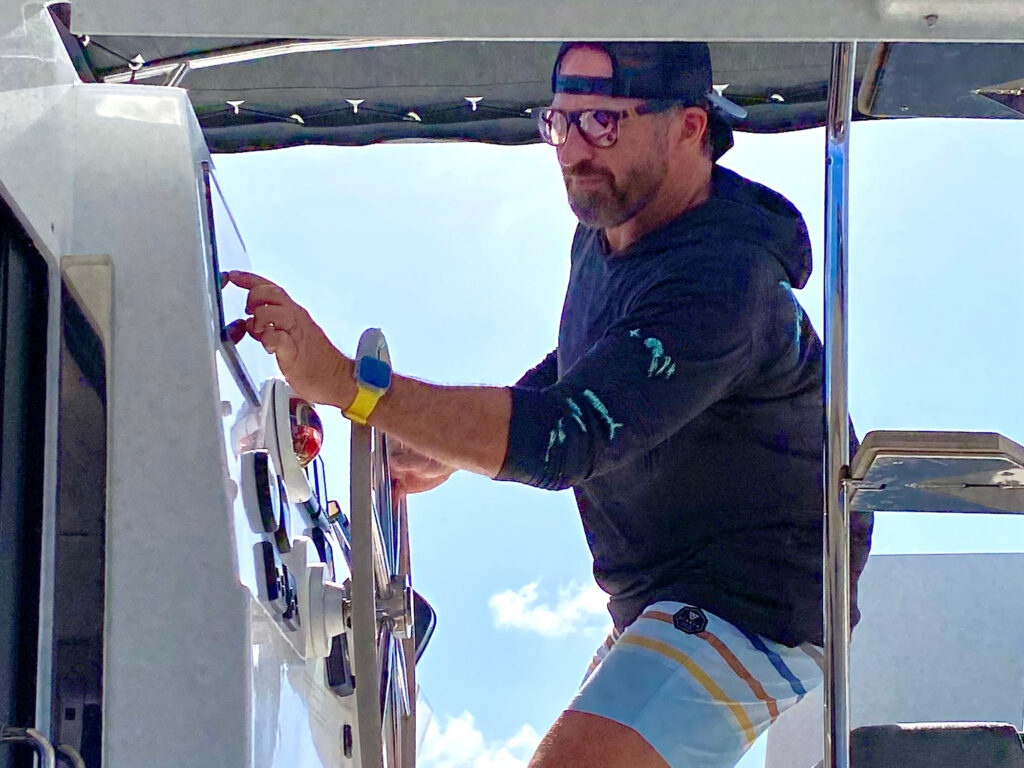 Mike Crosby in the cockpit