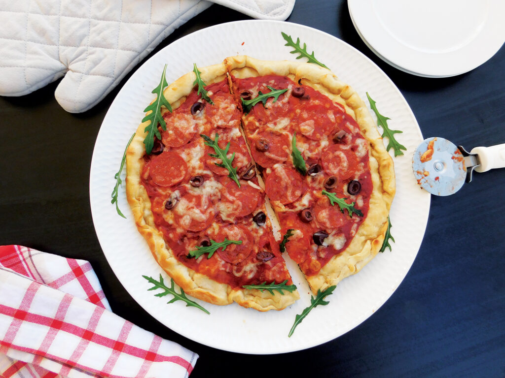 pepperoni pizza on a plate