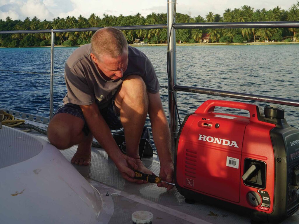 Jamie Gifford with generator