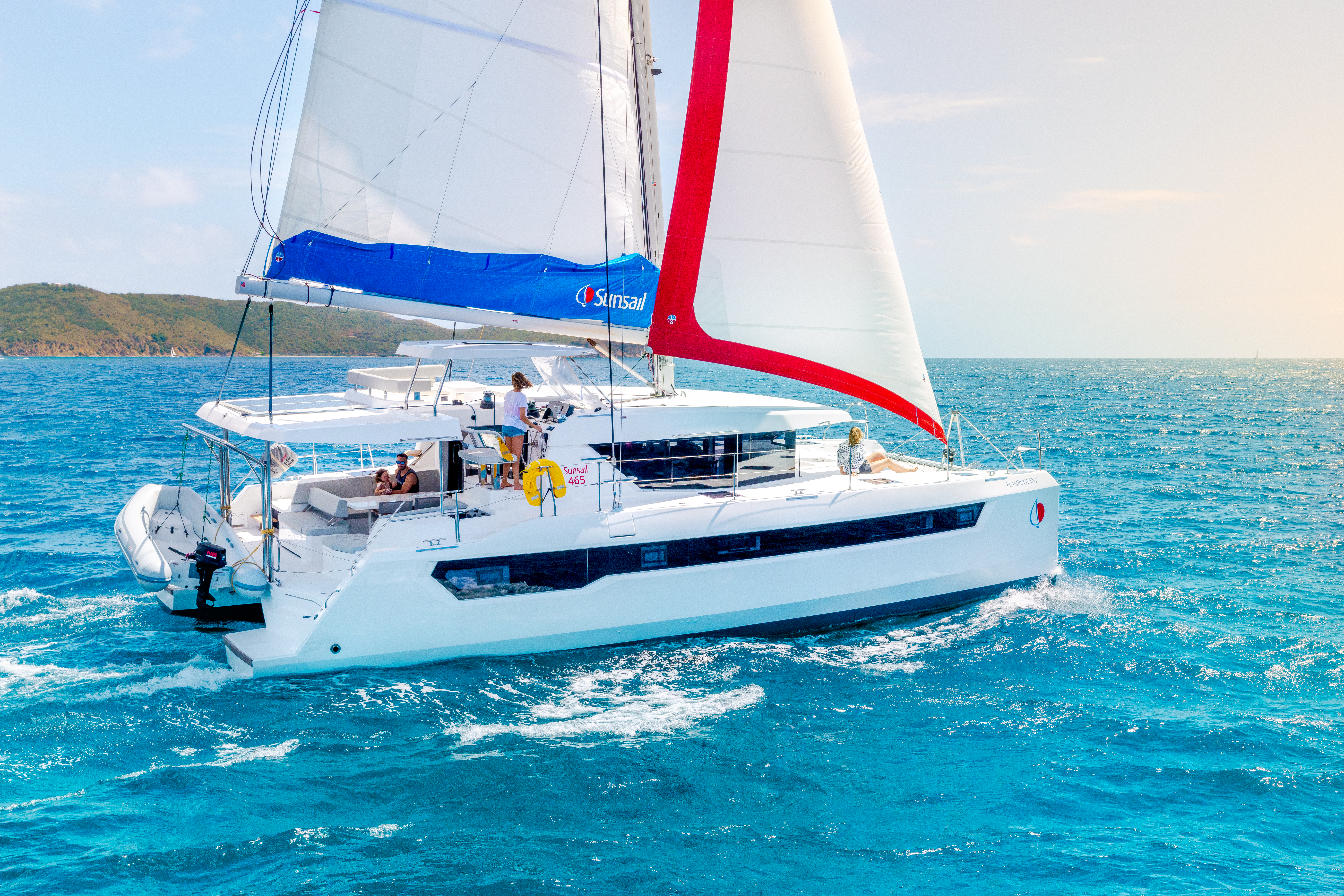 Sunsail charter boat in the water