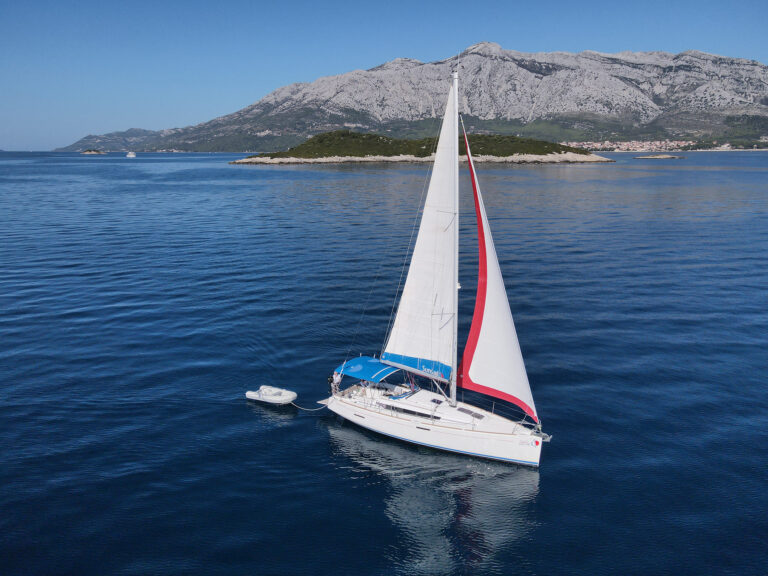 Sailboat off the coast