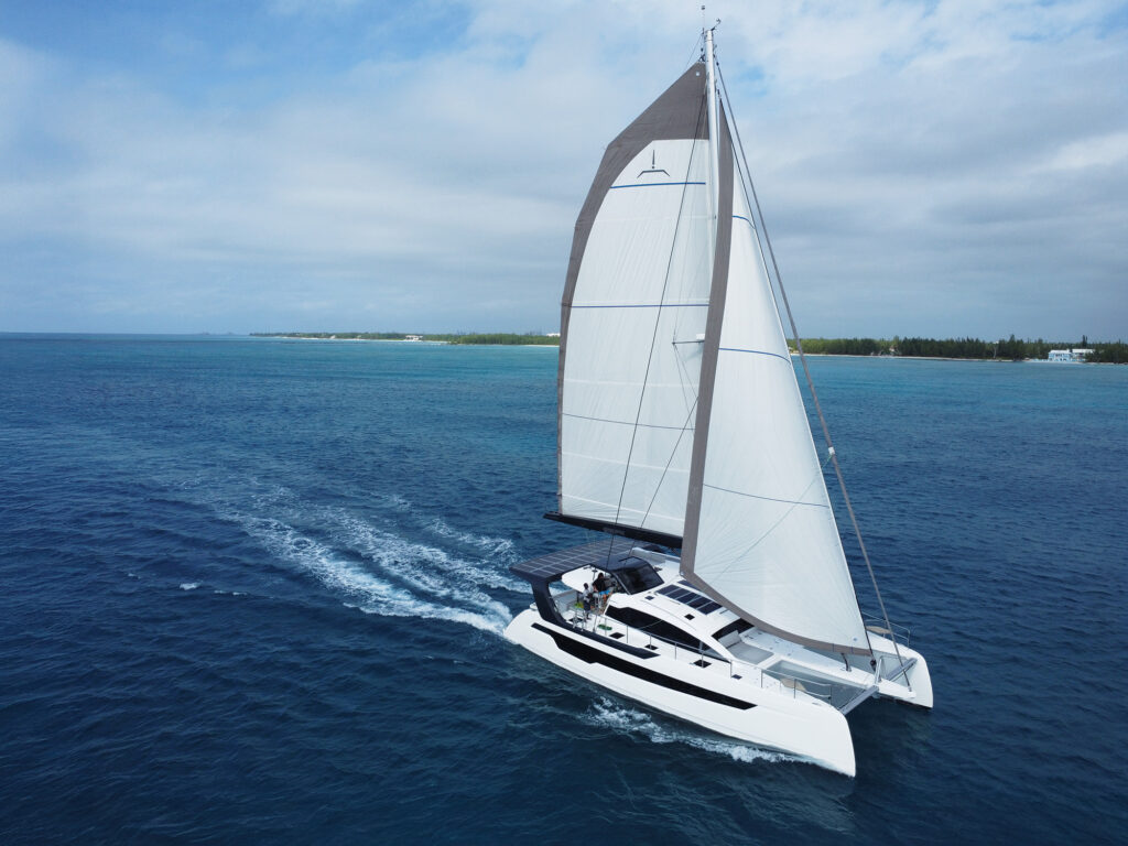 Xquisite 60 Solar Sail on the water